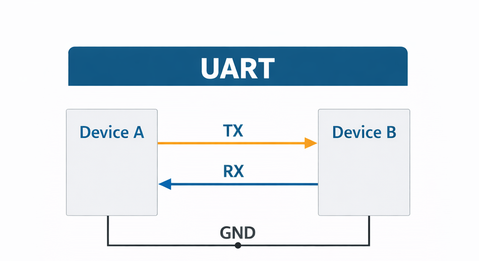 Two UARTs directly communicate with each other