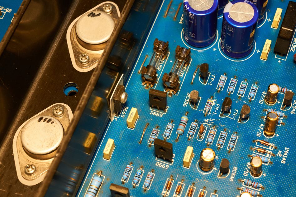 A power transistor installed in an amplifier circuit