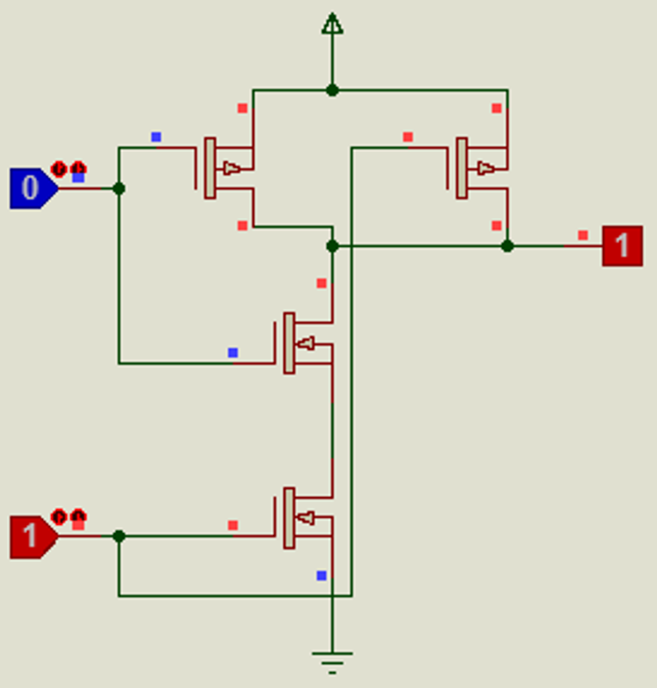 Parallel PMOS and Series NMOS NAND Gate