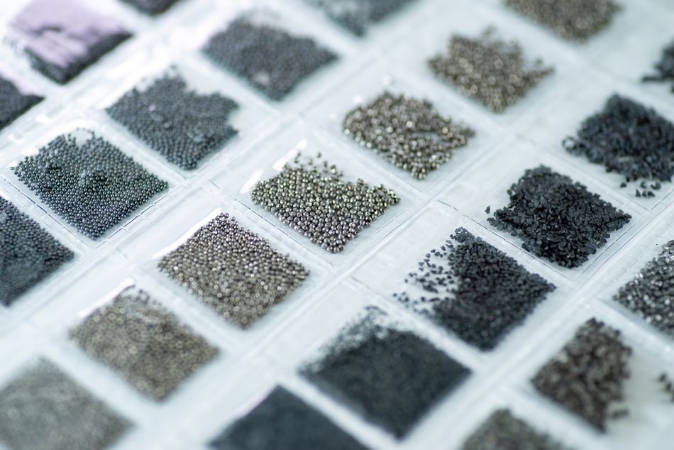 Different types of media used in media blasting post-process