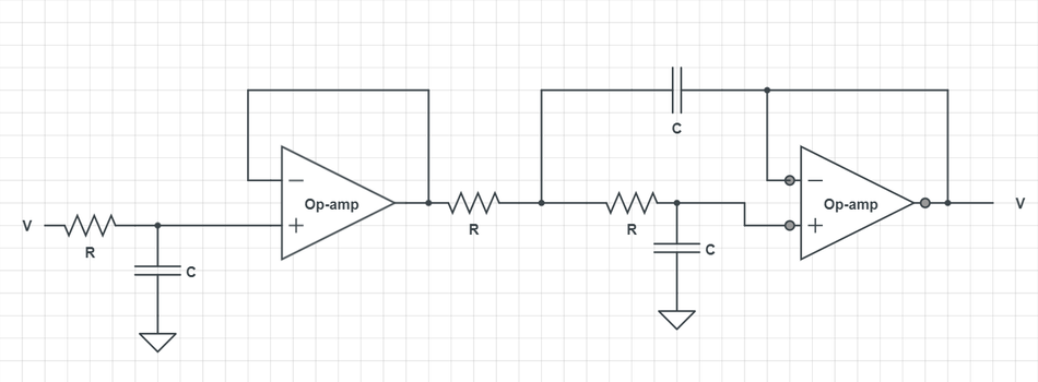 Sallen-Key Low-Pass Filter Schematic