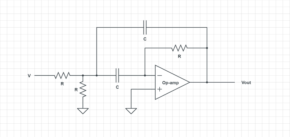 Multiple Feedback Bandpass Filter Schematic