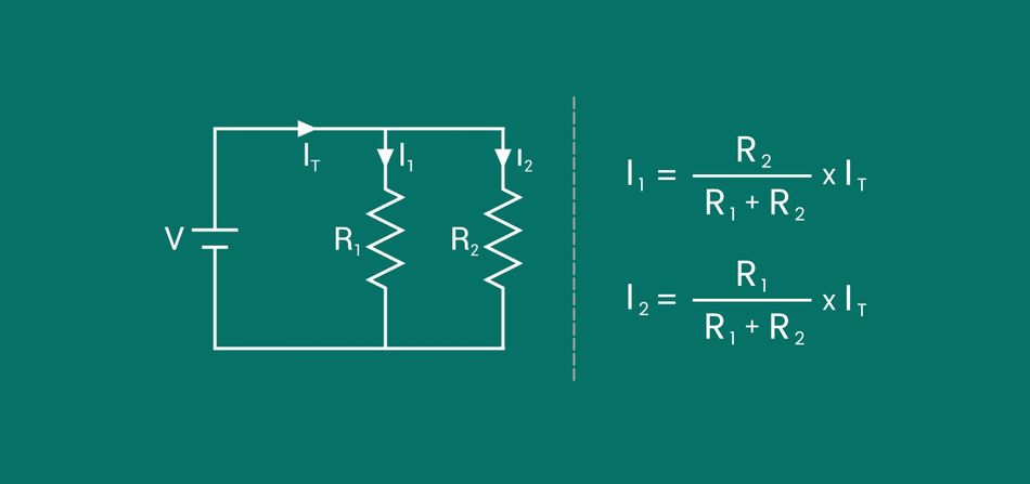 Simple Current Divider Circuit with Two Resistors