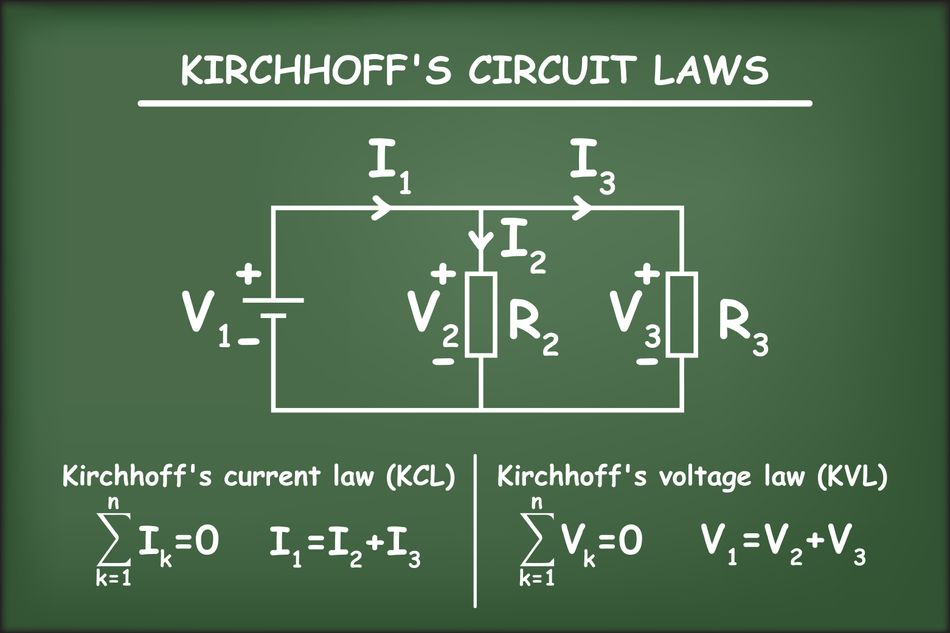 Demonstration of Kirchoff’s Law where the negative terminal (GND) is used as the return path and reference point for measurements