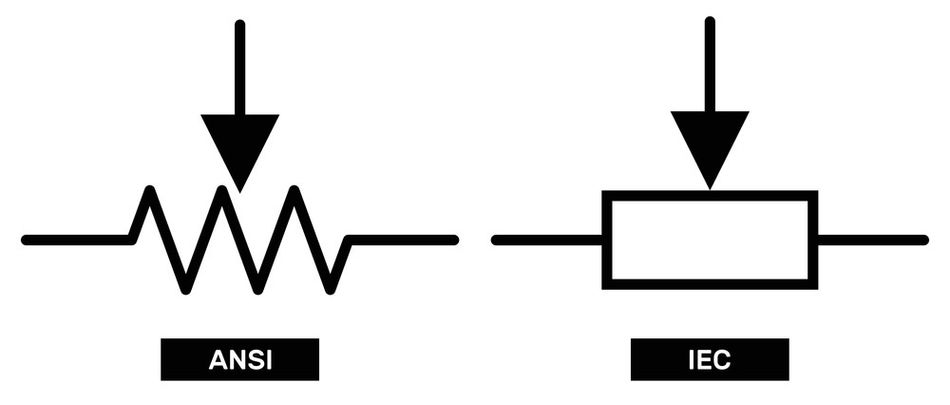 ANSI or IEEE and IEC Standards Potentiometers Schematic Diagram