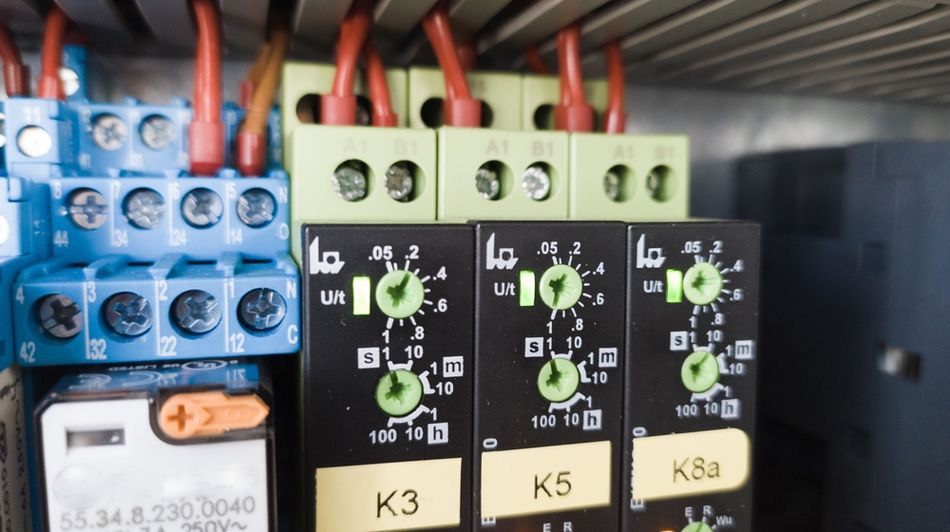 Magnetic relays installed in an industrial control unit