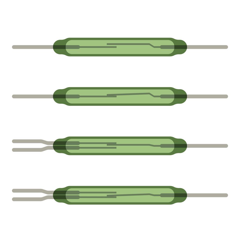 Switching mechanism inside the reed relays for SPST and SPDT configurations