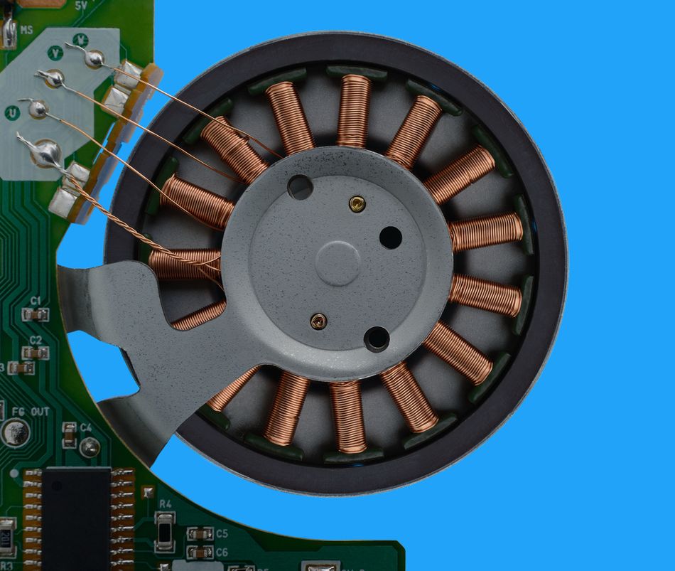 The Brushless Motor Coils on Plate