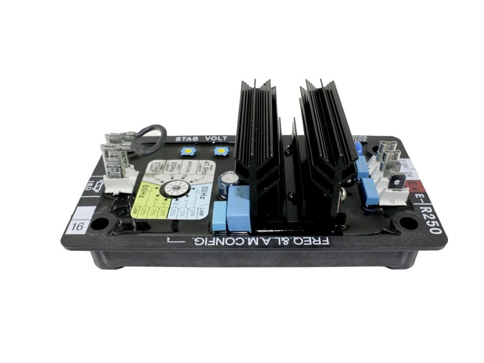 An automatic voltage regulator mounted with heat sinks for thermal management