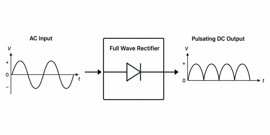 Operation of Full wave rectifier.