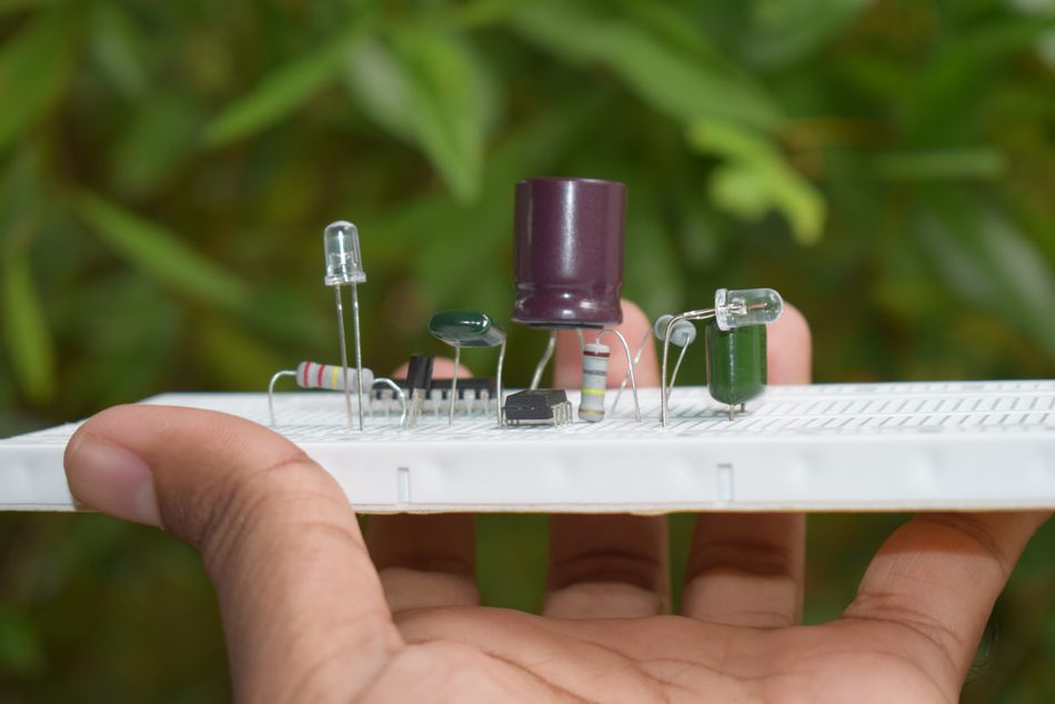 Mix of Active and Passive Electronic Components: Diodes, Transistors, Capacitors, Resistors, and ICs