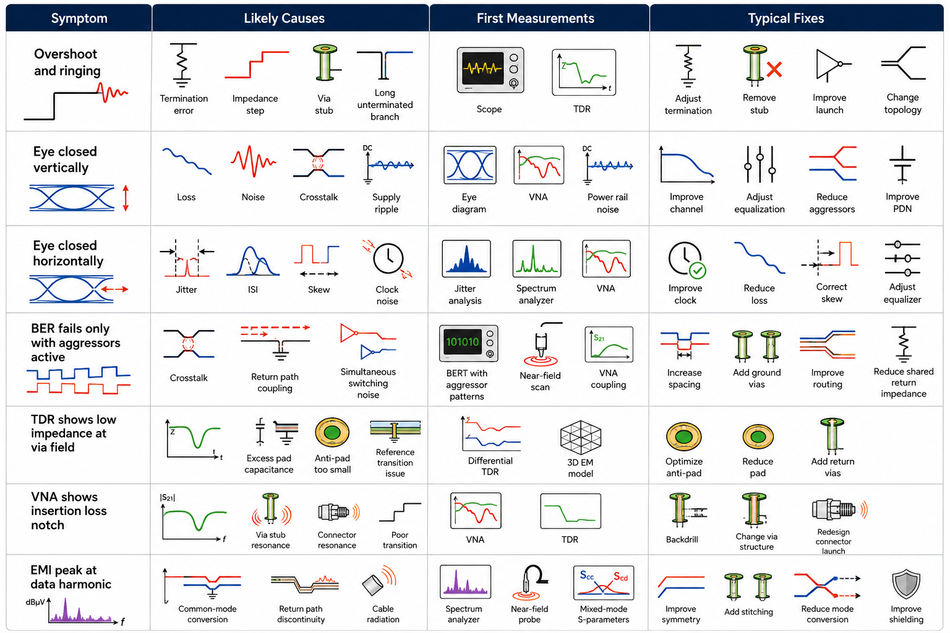 Signal Integrity testing debug patterns