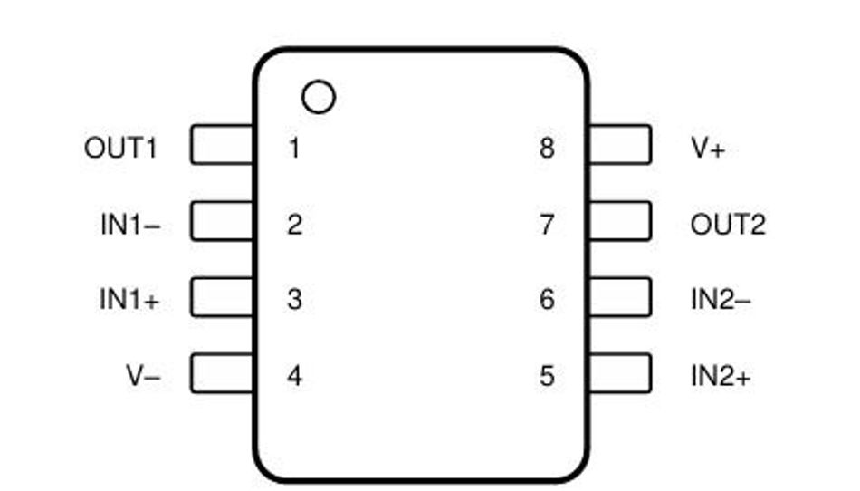 Pin configuration of LM358
