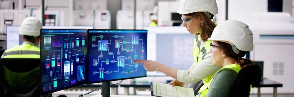 Engineer Operators using SCADA System at Industrial Plant