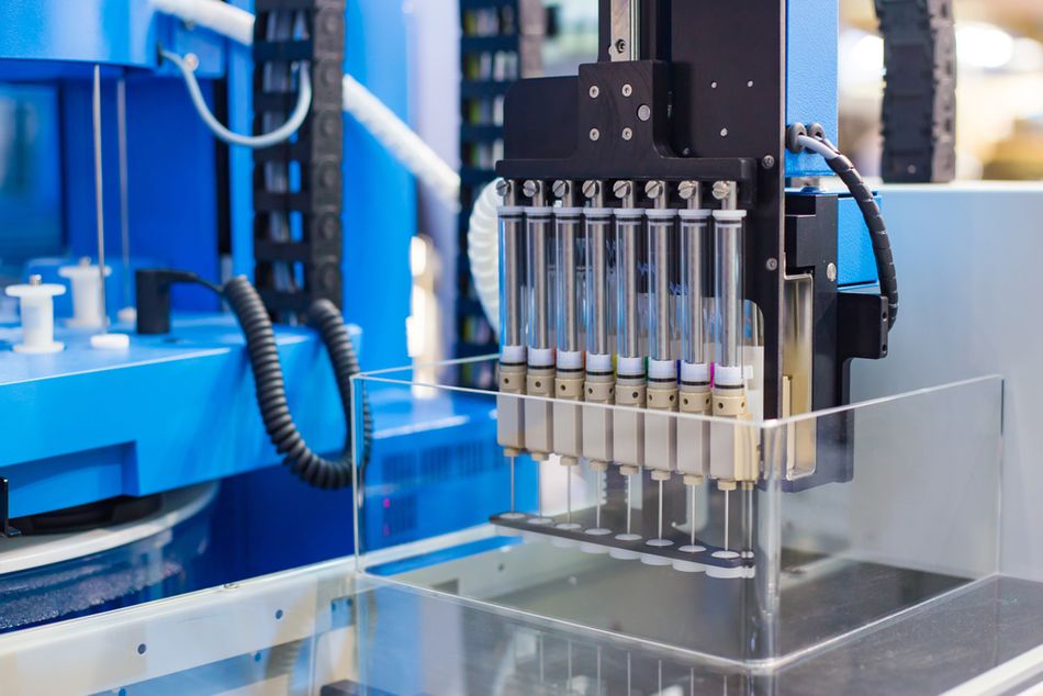 Automatic Ampoule Filling Machine at Pharmacy Factory