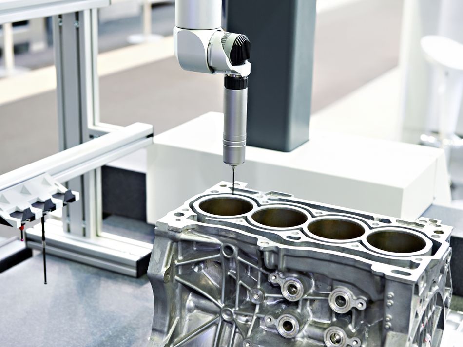 CMM probes an engine block