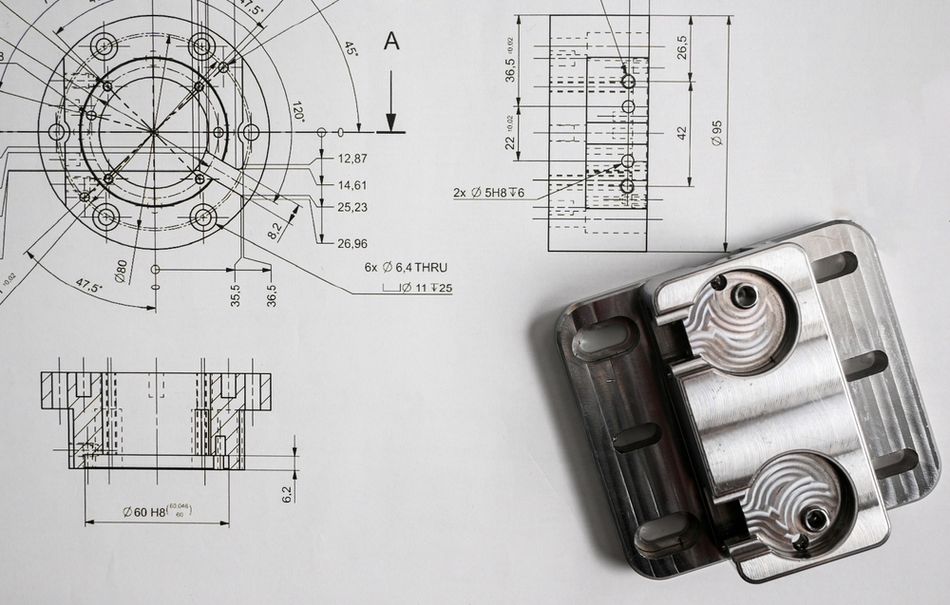 Metal part and technical drawing