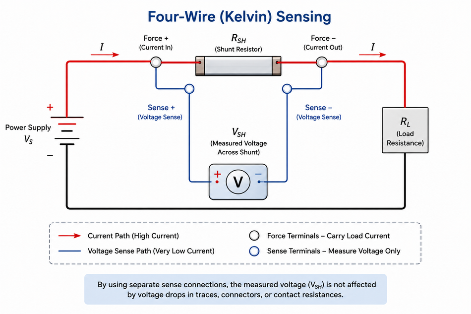 Four-terminal Kelvin Sensing