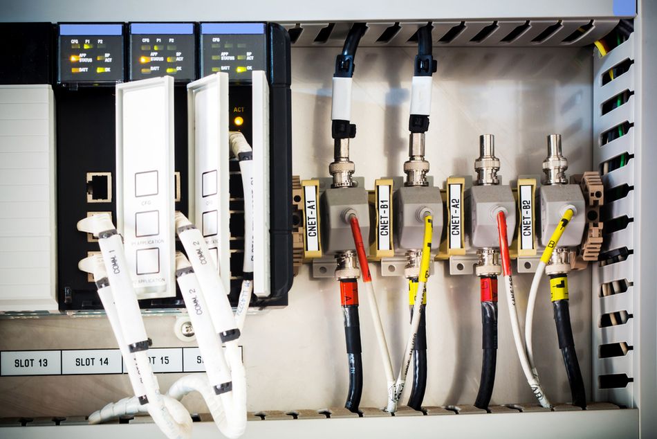 PLC Control Net Terminal Connection for Communication in a PLC SCADA System