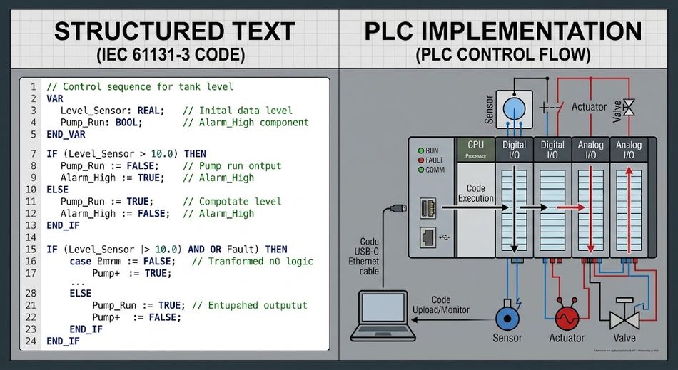 Structured Text and PLC Implementation; Generated by Gemini