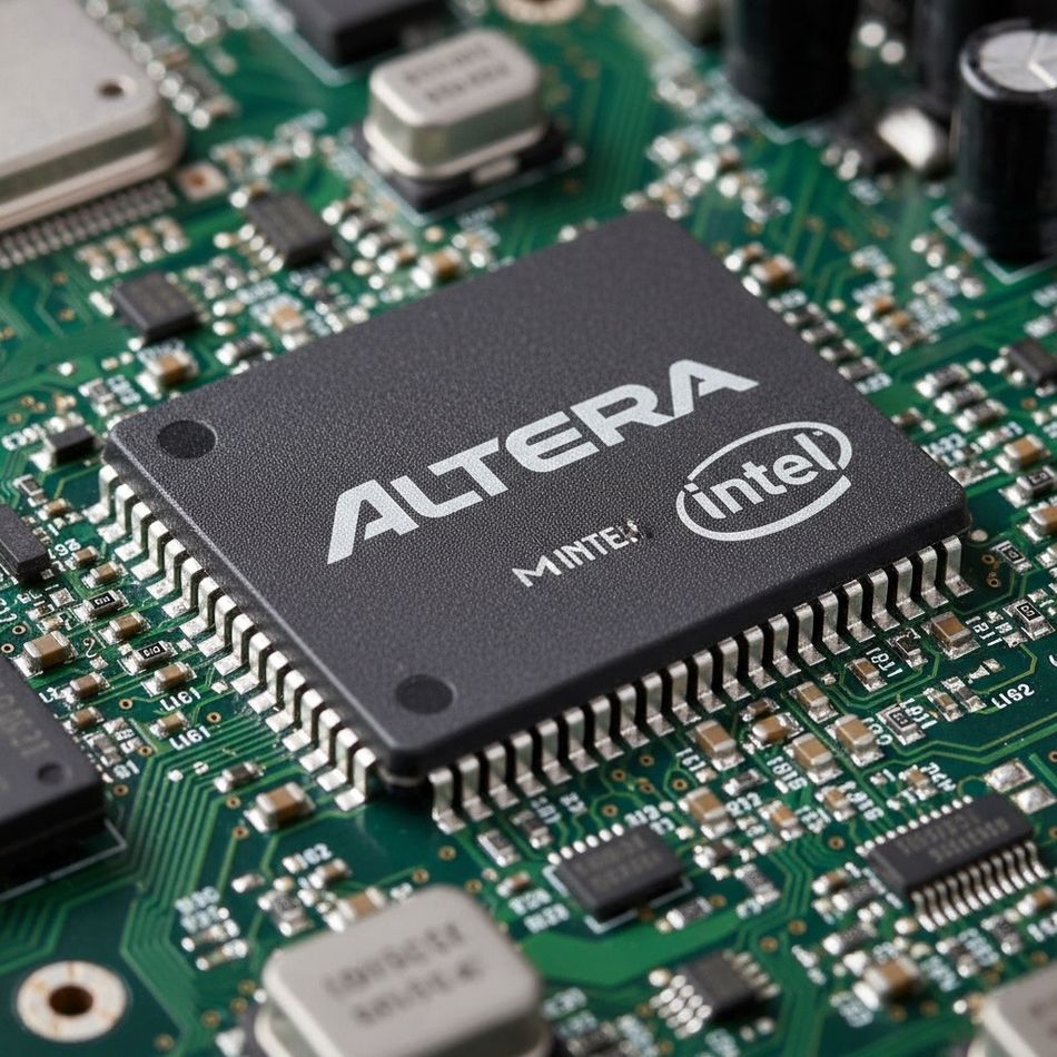 Close-up of Altera chip