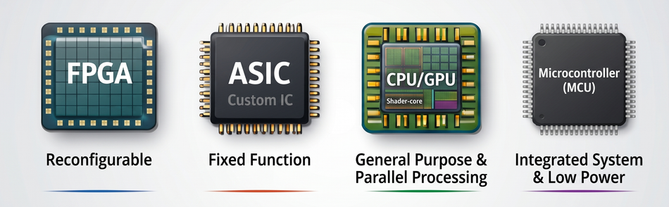 FPGA vs. ASIC vs. CPU/GPU vs. Microcontroller