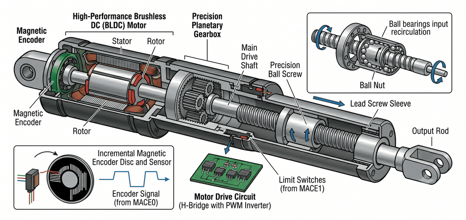 Detailed Linear Actuator Motor Architecture; Source: Generated by Gemini