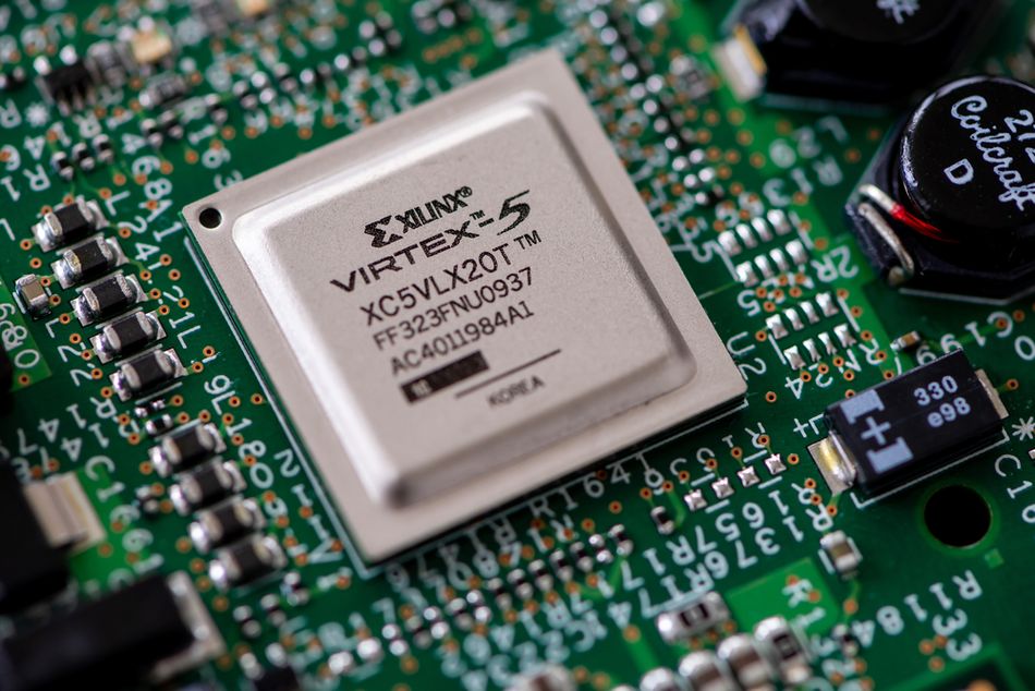 An FPGA board can contain several D flip flops