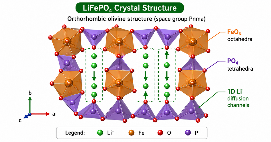LiFePO4 Crystal Structure