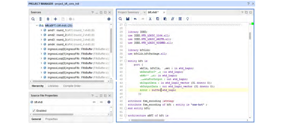Vivado IDE text editor