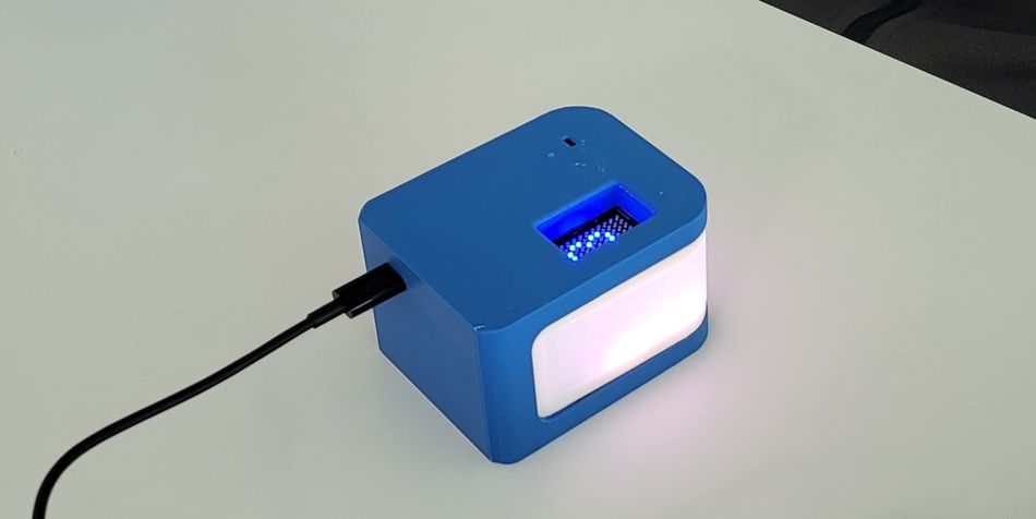 Assembled EchoGlow Enclosure with Active LED