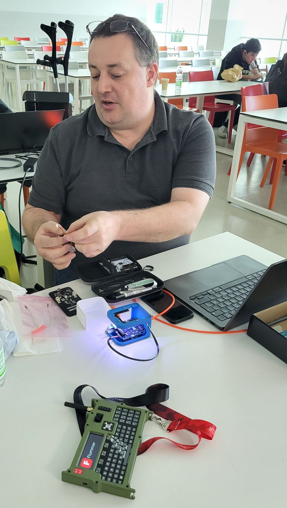 Assembled EchoGlow Enclosure, at Hackaday Europe