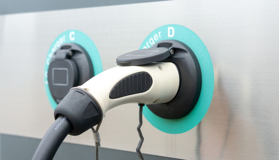 Modern Electric Car Charger Plug in EV Charging Station