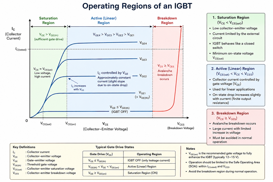 IGBT Operating regions