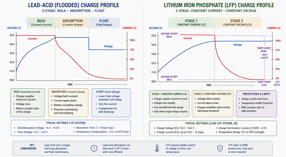 Comparison of charrge profiles