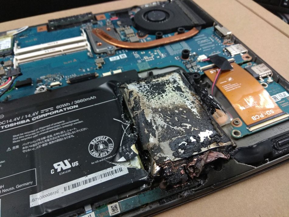 A burnt lithium battery can damage the entire electronic system