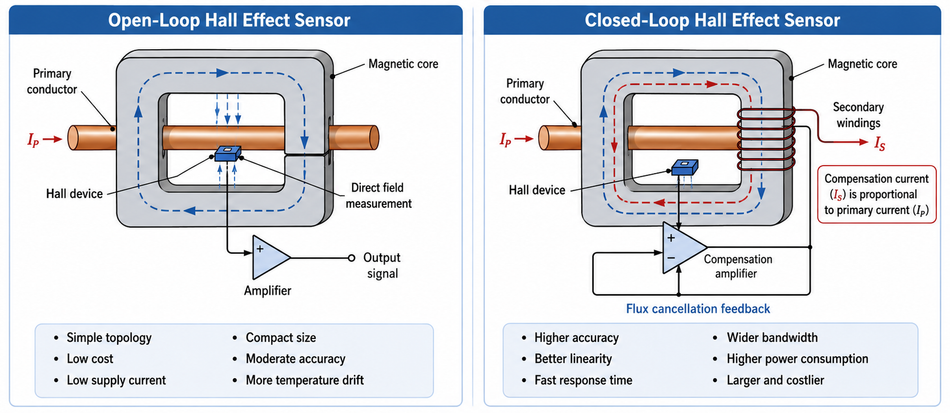 Open-Loop vs Closed-Loop Hall Sensors