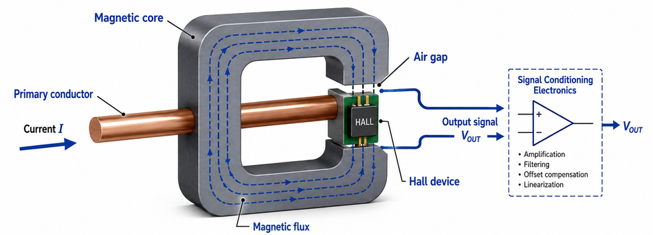 Hall Effect Current Sensor - Diagram