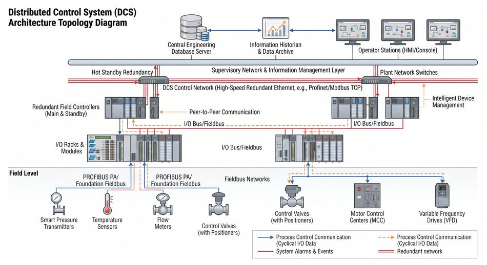 DCS Architecture Topology Diagram; Generated by Gemini