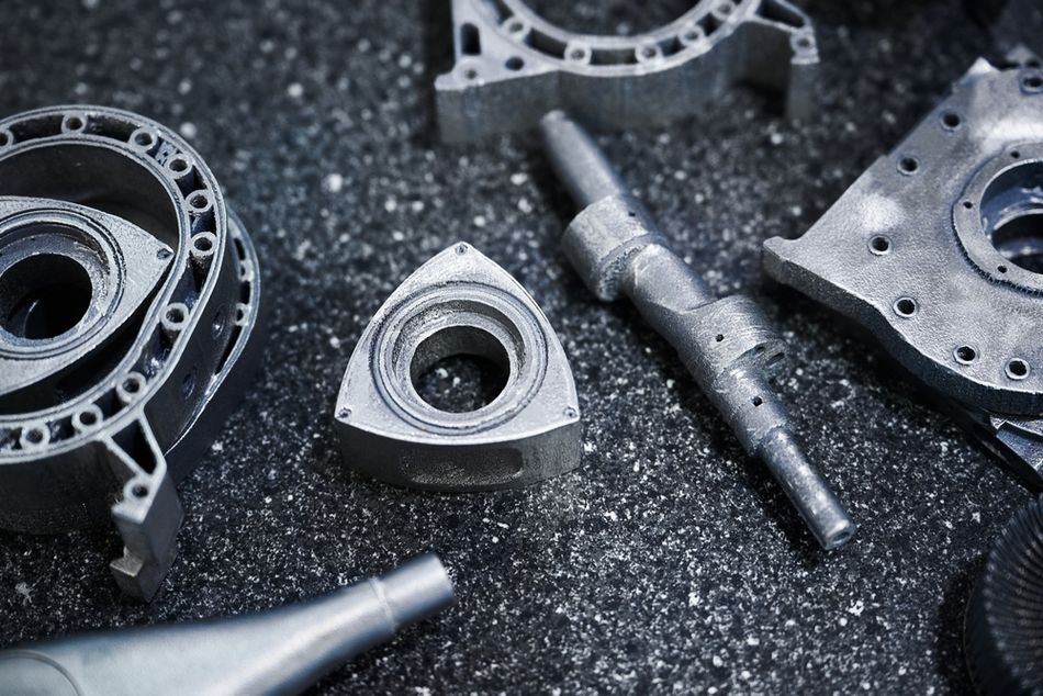 3D printed metal parts on powder