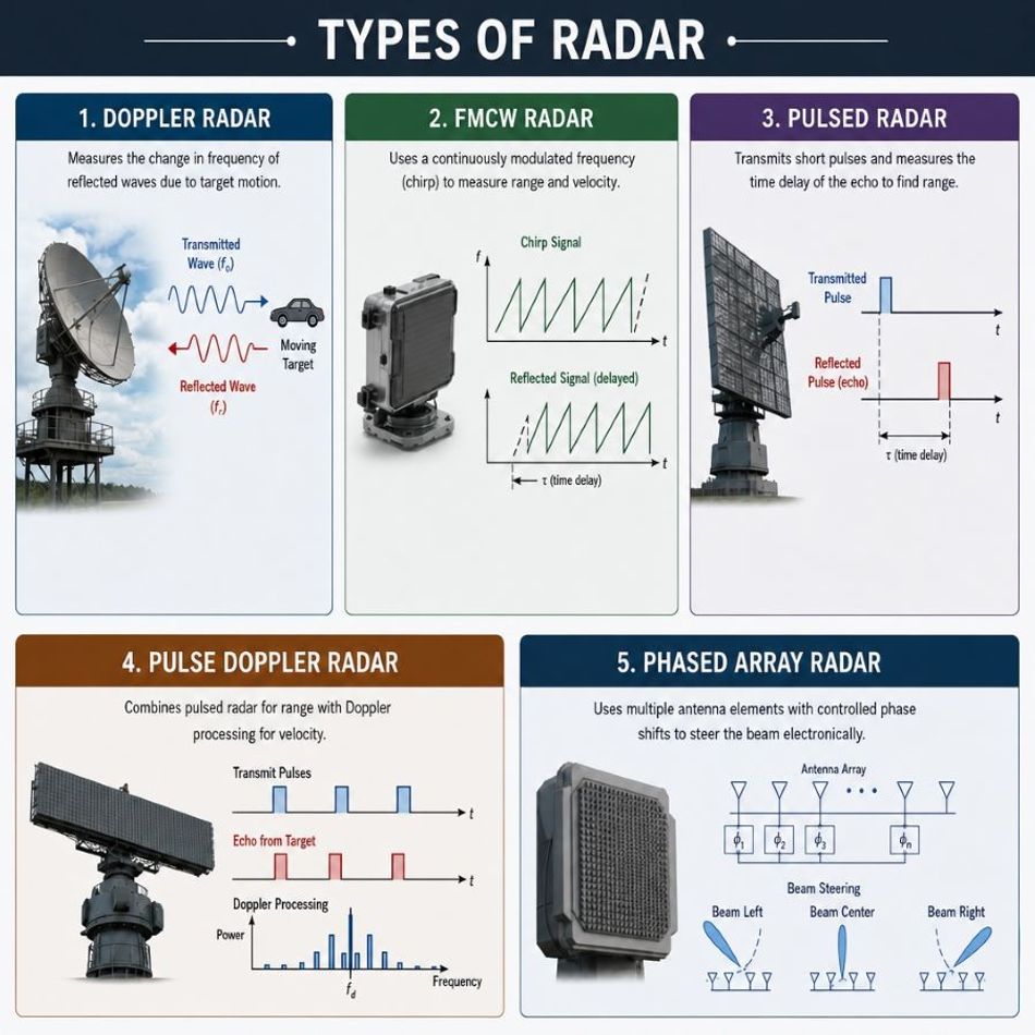 Types of radars compared