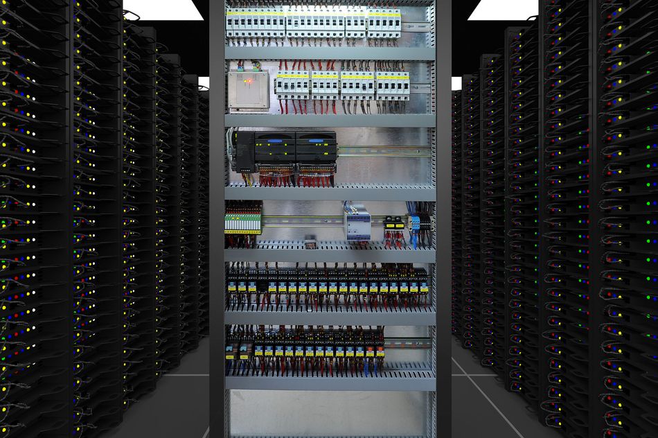 Components in an Industrial Electrical Control Panel