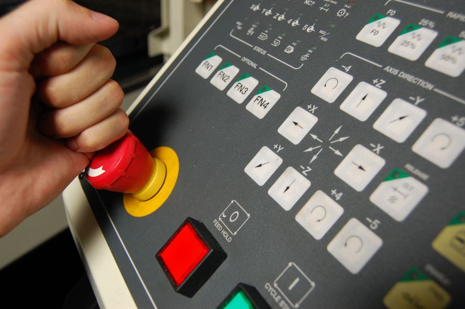 Emergency Stop on Machine Control Panel