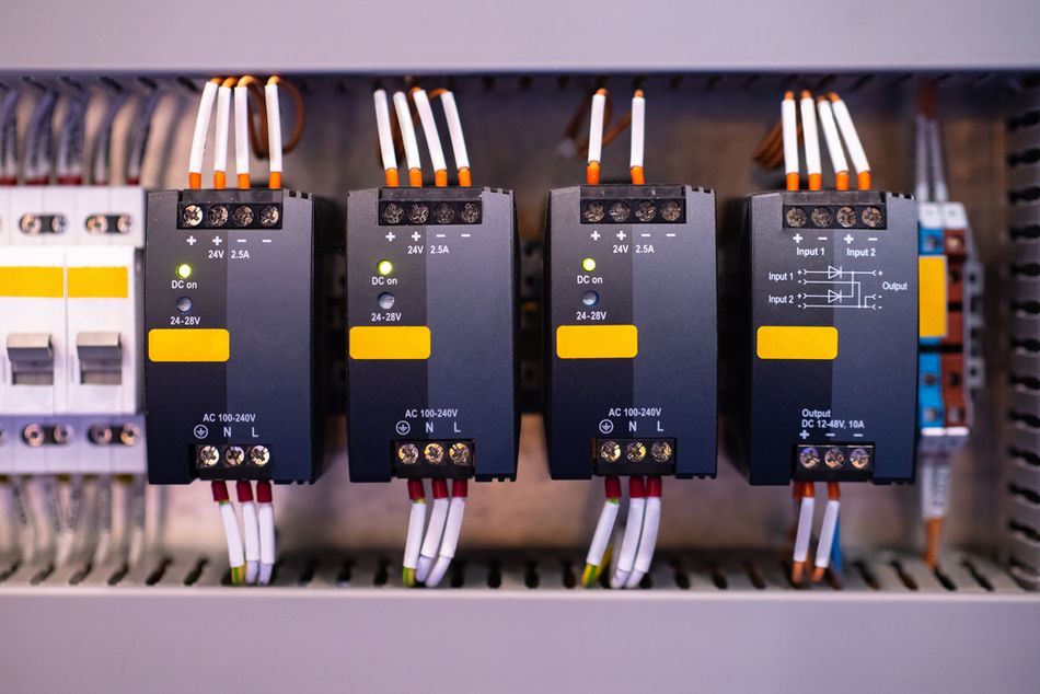 Modern Electrical Panel with Fuses and Contactors