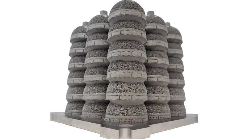 54 Stacked Acetabular Hip Cups printed using the ArcamEBM Q10Plus Platform